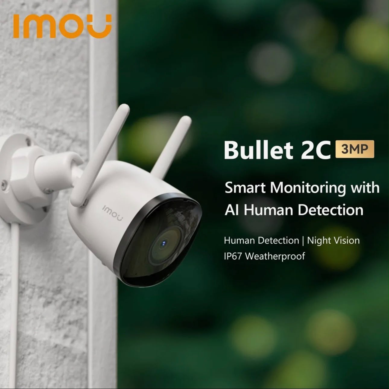IMOU Bullet 2E 2K Full-Color Outdoor Wi-Fi Security Camera