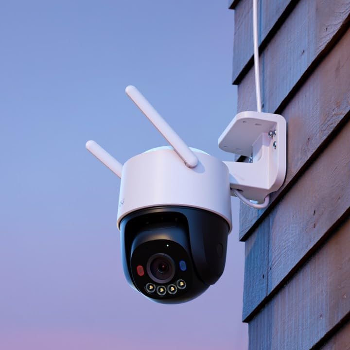 IMOU Cruiser SC 2K AI Security Camera, Wi-Fi 6, Pan-Tilt, Color Night Vision, Red-Blue Warning Lights, Two-Way Audio, Weather-Resistant