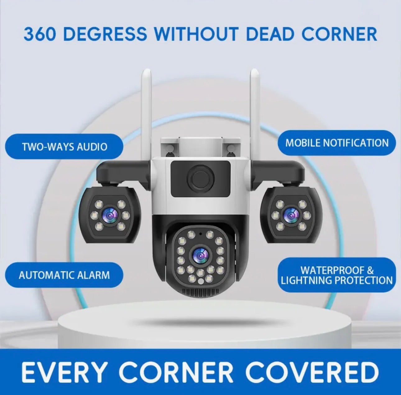V380 Pro 4G WiFi PTZ Security Camera – 3 Lens, Human Detection, Night Vision