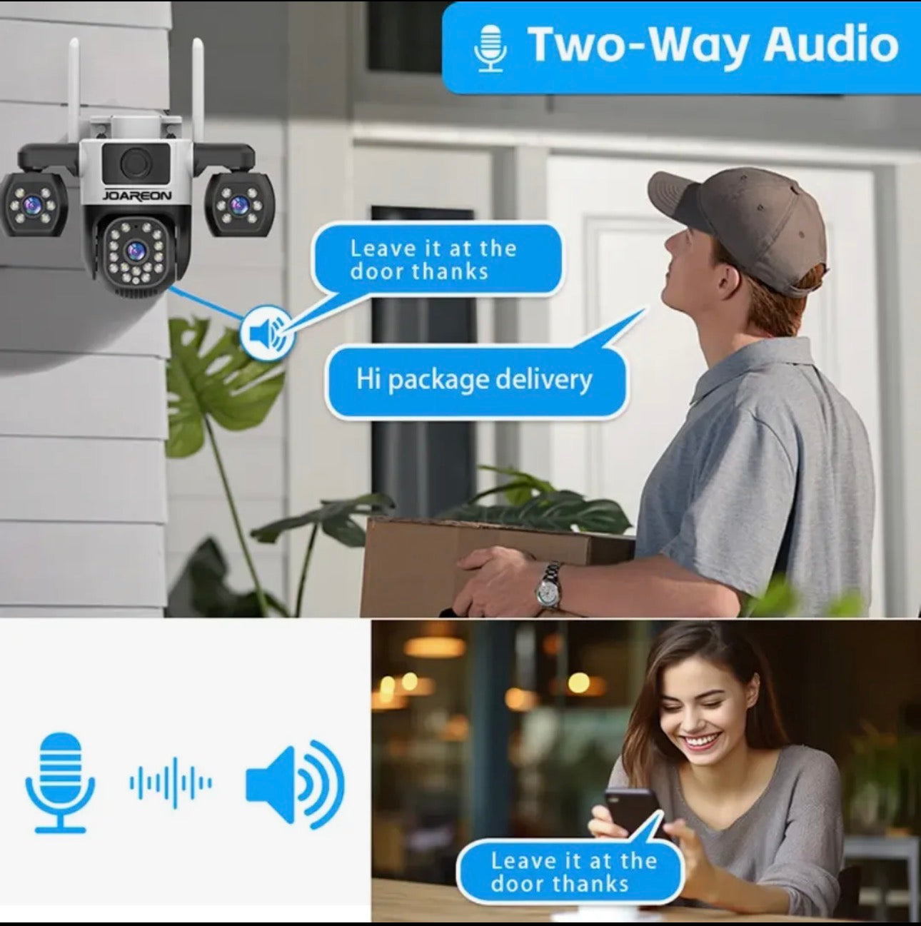 V380 Pro 4G WiFi PTZ Security Camera – 3 Lens, Human Detection, Night Vision