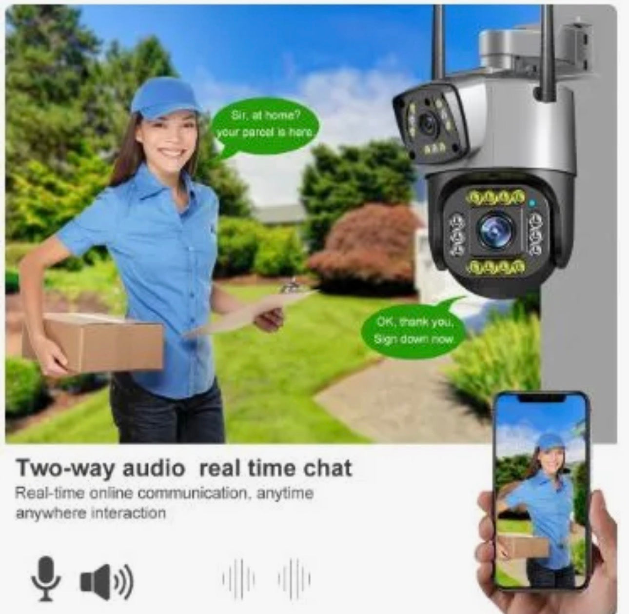 4MP Dual Lens WiFi PTZ Security Camera – Auto Tracking & Night Vision