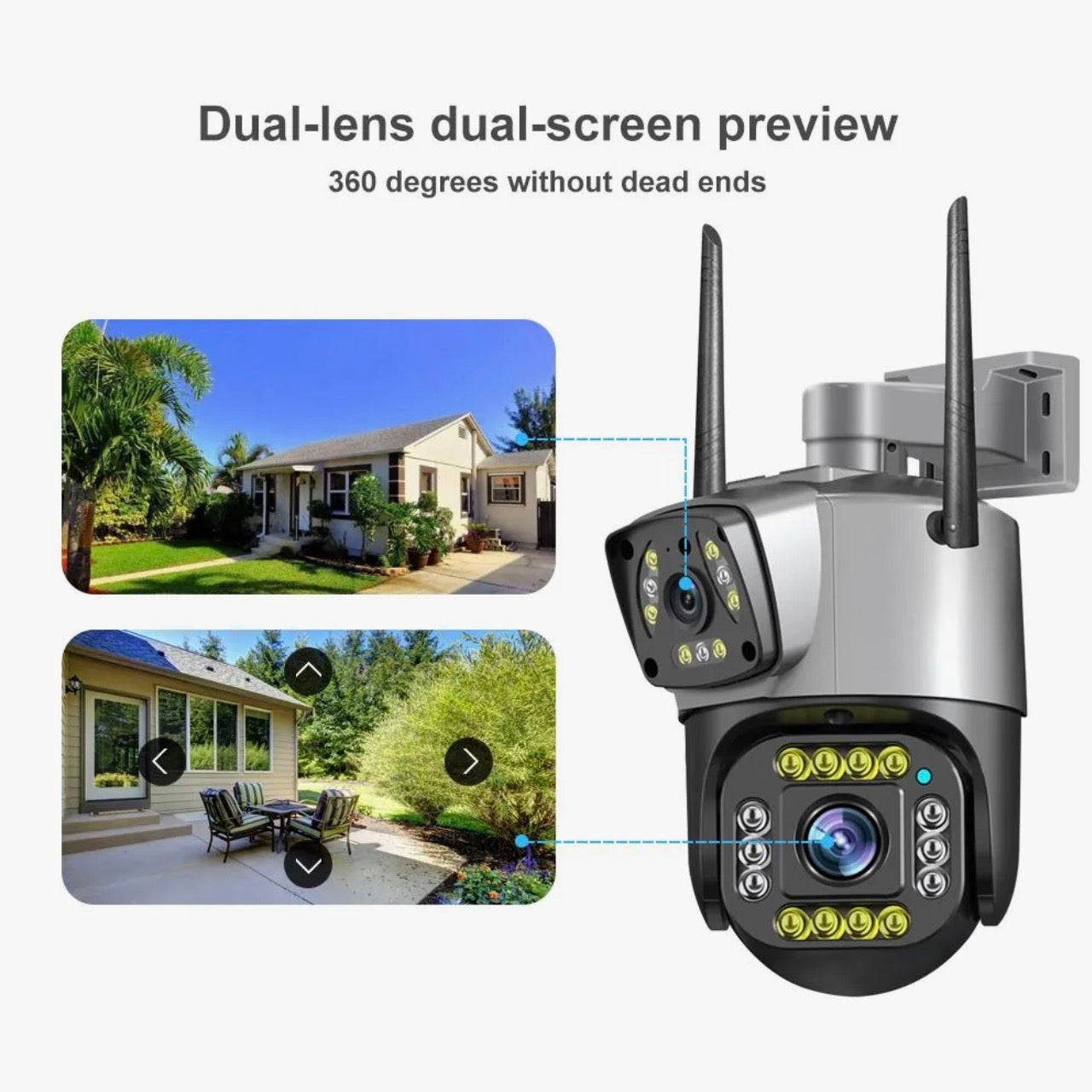4MP Dual Lens WiFi PTZ Security Camera – Auto Tracking & Night Vision