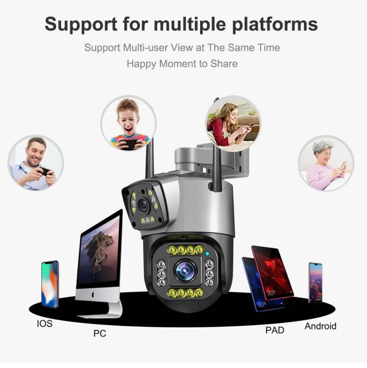 4MP Dual Lens WiFi PTZ Security Camera – Auto Tracking & Night Vision