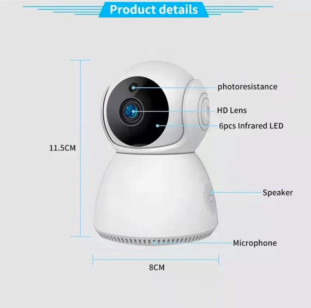 V380 Pro WiFi IP 1MP Snowman Camera Surveillance Home Security 720P Wireless Ptz Auto Tracking IR Night Vision Baby Monitor